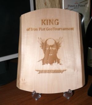 Putovná plaketa King of Fist GeoTournament