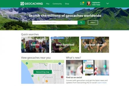Stránka geocaching.com